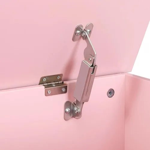 Miniatura 8 de JungleA Baúl de almacenamiento de 30 pulgadas, banco de almacenamiento de madera, caja organizadora de zapatos, con 2 bisagras de seguridad
