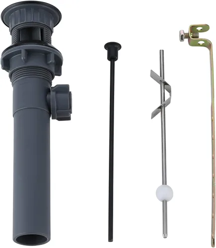 Miniatura 5 de ARCORA - Drenaje de lavabo con desbordamiento, tapón de lavabo de baño con varilla de elevación, drenaje mate negro para lavabo de recipiente