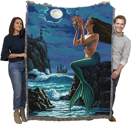 Miniatura 17 de Pure Country Weavers Brigid Ashwood - Manta de sirena con diseño de ruinas antiguas, manta tejida de algodón, hecha en los Estados Unidos