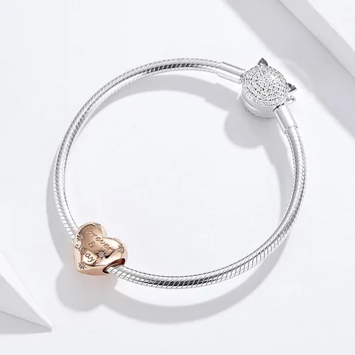 Miniatura 4 de Abalorios de ángulo de amor de plata de ley 925 con forma de corazón de amor a mano en ángulo de cuatro hojas de trébol para pies de bebé para mujer