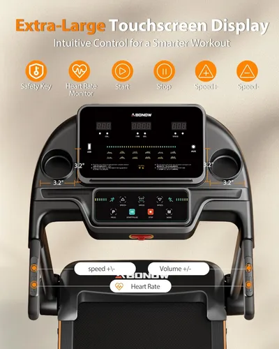 Miniatura 3 de Cinta de correr plegable para el hogar con inclinación, pantalla LED doble extragrande, velocidad máxima de 8.5 MPH, altavoz Bluetooth, capacidad