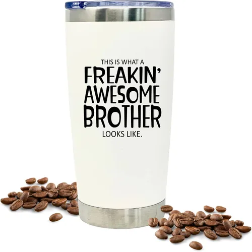 Miniatura 9 de Divertido regalo para hermano, impresionante taza de café, gran taza de viaje para hermanos de hermanas, regalos de cumpleaños de Navidad Freakin