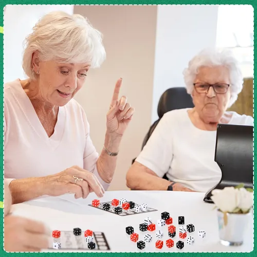 Miniatura 5 de Seenelling Juego de 36 dados para fiesta temática de casino de 0.79 pulgadas, acrílico grande, D6, opacos, a granel, para juegos de mesa