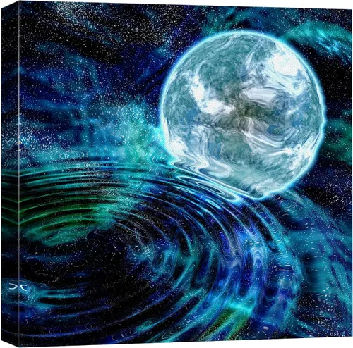 Miniatura 16 de Lienzo decorativo con diseño de un hermoso paisaje, para la decoración del hogar, The Cosmic Cloud, 12" x 12