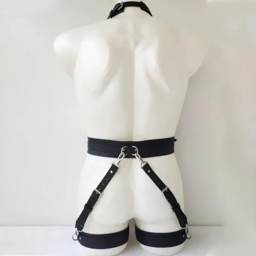 Miniatura 3 de ALLOVME Men Body Chest Belt for Men Adjustable Leather Belts with Buckles Rave Costume Sexy Punk Chest Belt Clubwear Costume