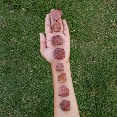 Miniatura 7 de Jaspe rojo, cristales y piedras en bruto, cristales de jaspe rojo, piedra de jaspe rojo crudo, juego de cristales curativos, gemas de cristal