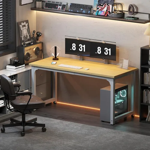 Miniatura 8 de NSdirect - Escritorio extra grande de 63 pulgadas XL para computadora, tiene una amplia mesa de trabajo para escritura, juegos y trabajo en casa