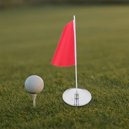 Miniatura 5 de BESPORTBLE Juego de banderas y tazas de palos de golf, mini taza de golf y banderas para poner golf de repuesto verde, copa de agujero para palo