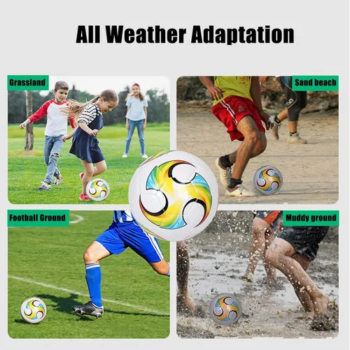 Miniatura 2 de Balón de fútbol ABAJI tamaño 3, 4, 5 para niños, niños pequeños, juguete, regalo, patrón colorido, práctica, entrenamiento, para niños y niñas, Azul