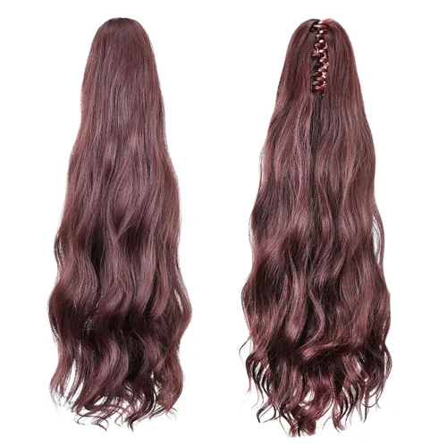 Miniatura 8 de Extensiones de cola de caballo de cabello rubio, extensiones de cola de caballo para mujer, pinza de extensiones de cabello rizado de 12 pulgadas