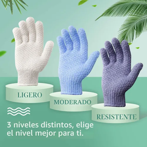 Miniatura 5 de Evridwear Guantes de baño exfoliantes de doble textura para ducha, spa, masaje y exfoliaciones corporales, removedor de células muertas de la piel