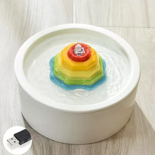 Miniatura 9 de Fuente de agua de cerámica para gatos de 1.5 L/50.73 onzas, dispensador de agua en torre para gatos, dispensador de agua para perros, fuente