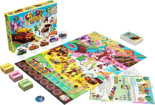 Miniatura 2 de Juego de mesa de trenes de caramelo - Un dulce juego cooperativo de trenes cubiertos de azúcar para niños de 4 años en adelante - Los niños aprenden