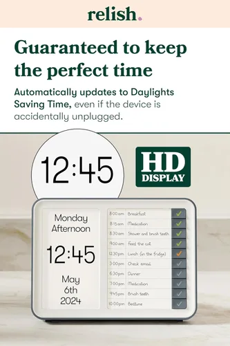 Miniatura 5 de Relish Day Hub - Reloj para demencia con gestor de tareas diarias, calendario digital de pantalla grande HD para personas mayores y personas