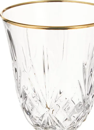 Miniatura 3 de Lorren Home Trends Siena Collection Copa de cristal para vino tinto rojo con diseño de banda dorada, juego de 4, 7.5 onzas líquidas Blanco