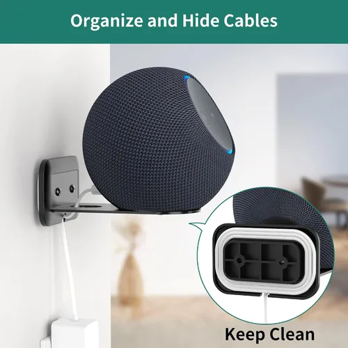 Miniatura 4 de HomeMount Soporte de pared ajustable para altavoz Sonos Era 100, soporte de estudio de metal que ahorra espacio con gestión de cables para ocultar