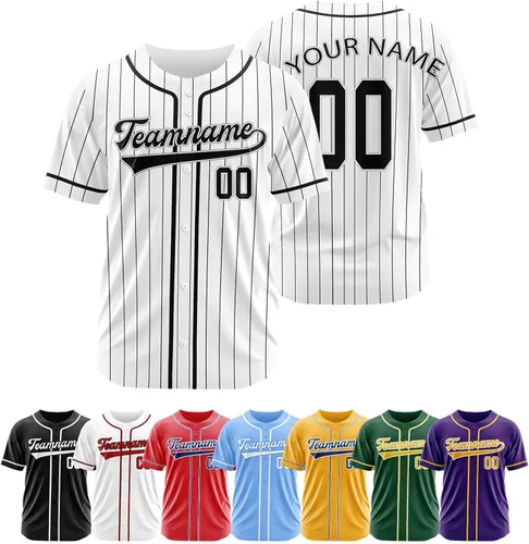 Miniatura 20 de Camiseta de béisbol personalizada, camisetas de béisbol con número de nombre personalizado, camisas de béisbol uniformes personalizadas