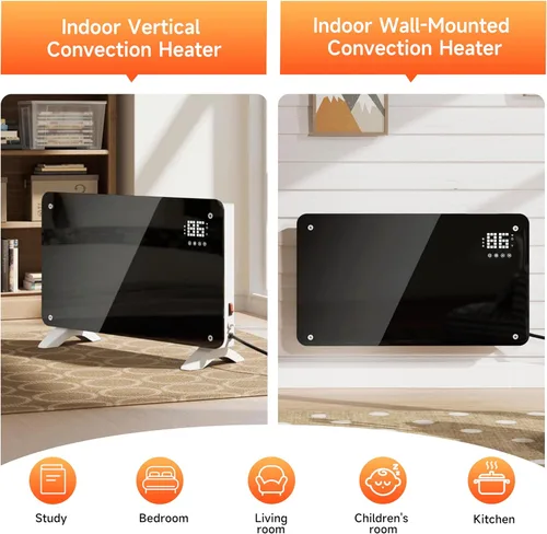 Miniatura 3 de SUNDATE Calentador de convección con control Wifi, calentador de espacio interior, calefacción eléctrica de 1500 W con control remoto, pantalla