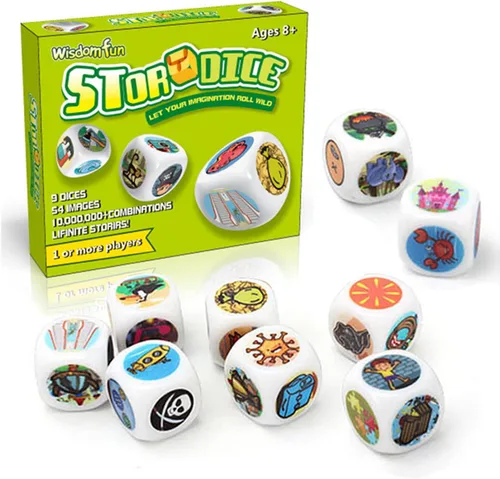 Miniatura 9 de Happy Story - Paquete de 9 cubos coloridos – Un viaje feliz contar cubos y dados de lenguaje oral, 54 imágenes, combinación de historias ilimitadas