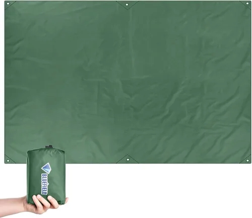 Miniatura 11 de TRIWONDER Hamaca para lluvia, mosca, lona impermeable, tienda de campaña, huella, tela de suelo, para mochileros, refugio de campamento, para 02
