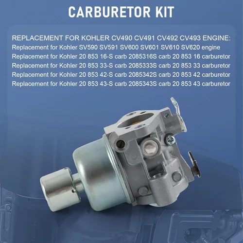 Miniatura 3 de Nuevo carburador de repuesto para Kohler 20 853 33-S 35-S 95-S 88-S Compatible con Courage SV530 SV540 SV590 SV600 Cub Cadet Toro John Deere 18-22HP