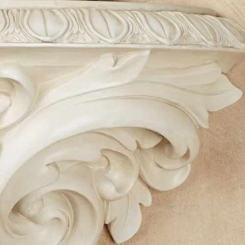 Miniatura 4 de Touch of Class Clareville - Estante de pared con hojas de acanto blanco antiguo Decoración de estilo victoriano