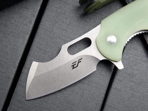 Miniatura 5 de Eafengrow Navajas de bolsillo D2 y mango G10, cuchillo plegable para acampar, mini cuchillo de bolsillo para exteriores, herramienta de Jade