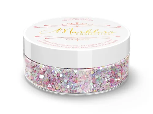 Miniatura 25 de MARBLERS Brillantina de forma gruesa de grado cosmético [estrella] 0.11 onzas (0.11 oz) Escamas No tóxica Vegana Libre de crueldad animal