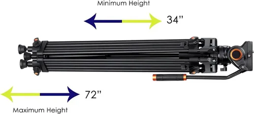 Miniatura 6 de Profesional Dual Handle 67" trípode de aluminio para Sony Cybershot DSC-H10 (Nivel de burbuja)