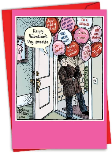 Miniatura 12 de NobleWorks Divertida tarjeta de felicitación del día de San Valentín con sobre de 5 x 7 pulgadas (1 tarjeta) oso de trampolín C10442VDG