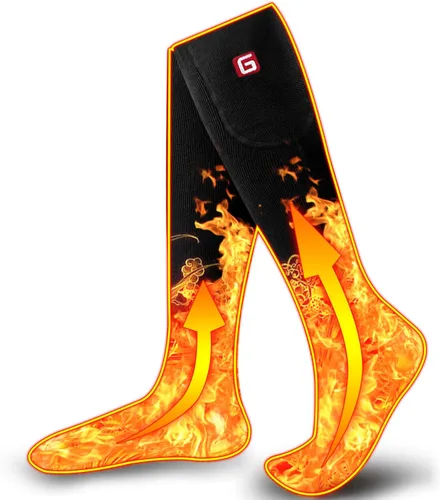 Autocastle Calcetines calefactables con batería, kit de calcetines de calefacción eléctricos recargables para hombres y mujeres, medias térmicas de