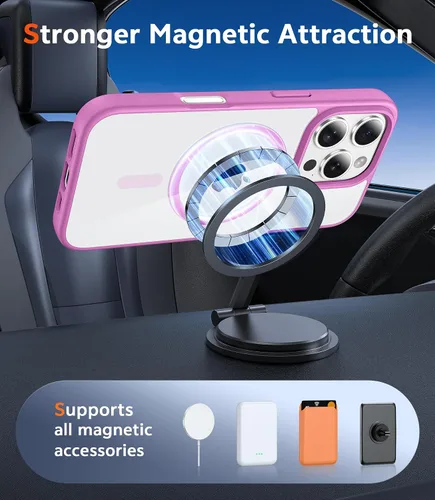 Miniatura 952 de FNTCASE Funda para iPhone 13 Pro-Max: Fundas magnéticas transparentes compatibles con Magsafe Slim anti amarillamiento protección contra caídas