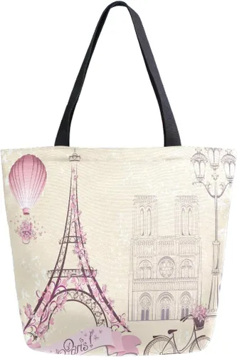 Miniatura 15 de Bolsa de comestibles de lona de cereza japonesa Bolso de libro casual de hombro