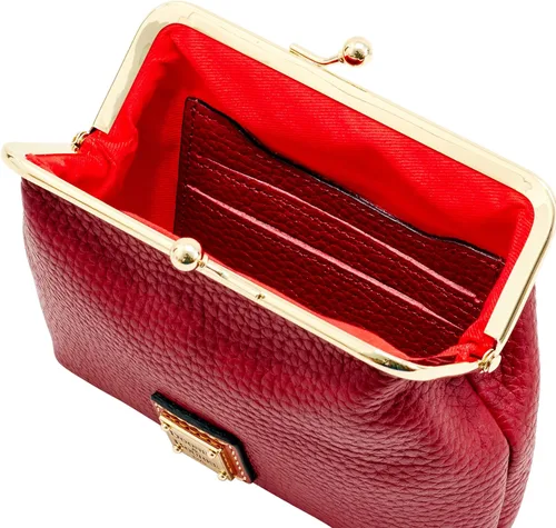 Miniatura 3 de Dooney & Bourke Billetera, monedero con marco grande de grano de guijarros, Vino