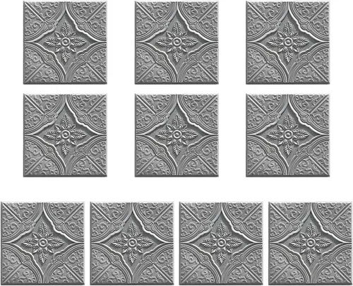Miniatura 7 de ECYC Ltd 10 paneles de pared de espuma 3D autoadhesivos de 13.78 x 13.78 x 0.12 pulgadas, paneles de pared de flores 3D para despegar y pegar