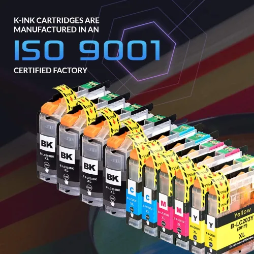 Miniatura 3 de K-Ink Cartucho de tinta de repuesto compatible para Brother LC203, LC203XL, LC201XL, LC201 - Compatible con MFC-J480DW, J880DW, J4420DW, J680DW