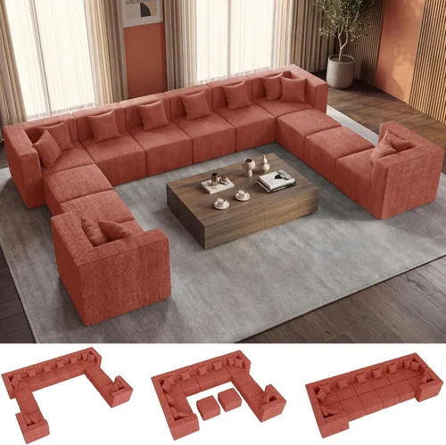 Miniatura 45 de MONVANE 55.5" Convertible Loveseat Sofa, 2-in-1 Boneless Sleeper Sofa Bed Futon Couch with Storage Pocket, Comfy Chenille Deep Seat Boneless Couch