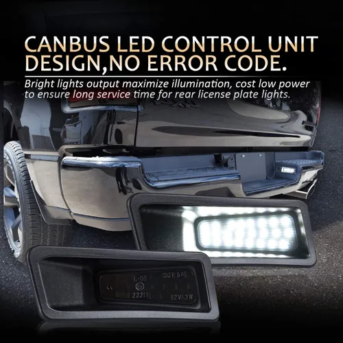Miniatura 3 de D-Lumina Conjunto de luces LED para placas de coche con lente ahumada compatible con Dodge Ram 1500 2019 2020 2021 2022 2023, luces de etiqueta