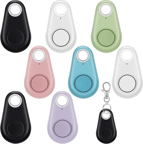 Miniatura 9 de Flutesan 8 paquetes de rastreador GPS portátil, rastreador móvil antipérdida, dispositivo inteligente localizador de llaves, dispositivo de Negro