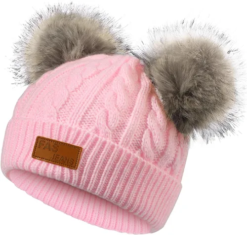 Miniatura 8 de Century Star Toddler Beanie Baby Girls Winter Hat - 6-36 Months Warm Knit Pom Pom Hats for Gils Boys