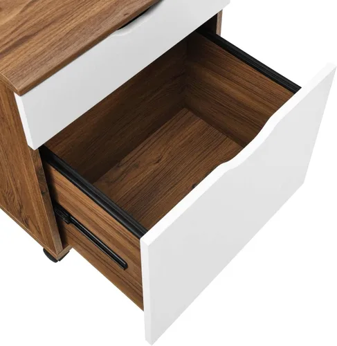 Miniatura 5 de Modway Envision Mid-Century Modern, archivador, color blanco nogal