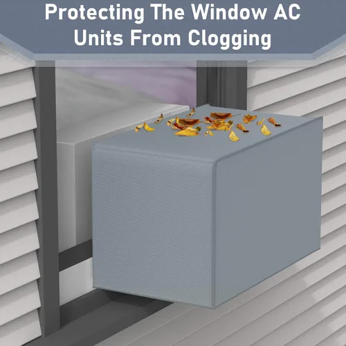 Miniatura 6 de Flamorrow Cubierta de aire acondicionado para unidad de ventana en forma de U 8000, 10000, 12000 BTU, 600D resistente al agua, en forma de U