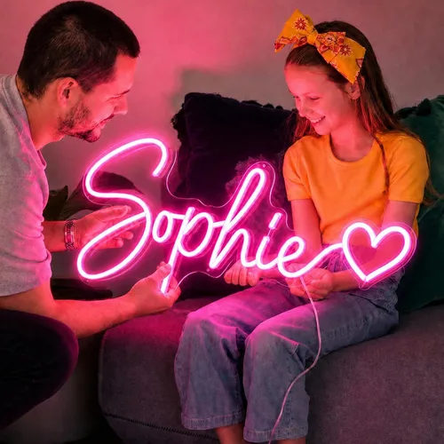 Letreros de neón personalizables para decoración de pared, letreros LED personalizados para dormitorio, salón de uñas, boda, fiesta de cumpleaños,
