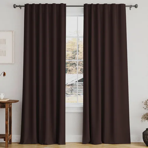 Miniatura 25 de Turquoize Cortinas Opacas para Tratamiento de Ventana con Trabillas Traseras para Sala de Estar/Dormitorio, Tratamientos de Ventana con Aislamiento