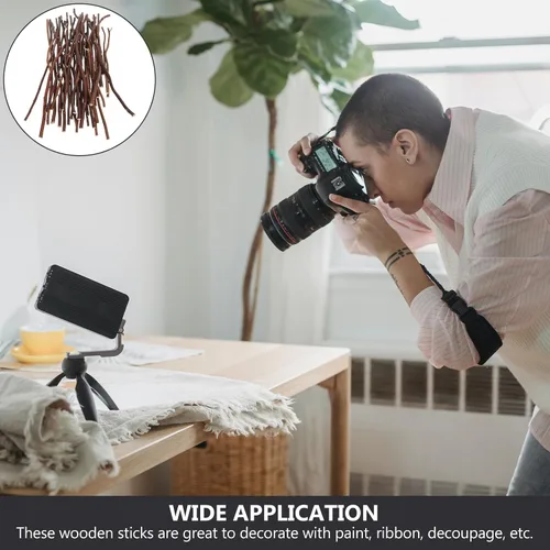Miniatura 4 de TEHAUX Paquete de 40 ramas de madera natural de 7.9 in y 11.8 in, tacos rústicos con aspecto de abedul para candelabros de bricolaje, accesorios