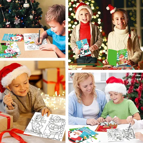 Miniatura 7 de CCINEE 36 piezas de libros de colorear de Navidad, mini folletos de 12.7 cm x 17.8 cm, manualidades, regalos de fiesta, presentes divertidos