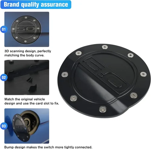 Miniatura 3 de Tapa del depósito de combustible para Ford Mustang GT, puertas de tanque de gasolina con logotipo, piezas de repuesto compatibles con Ford Mustang