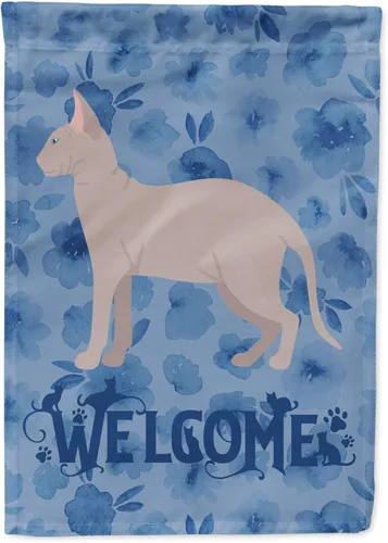 Miniatura 102 de Caroline's Treasures CK4813CHF - Bandera de bienvenida con gato abisinio azul, manga grande, para porche, para colgar en la pared, poliéster
