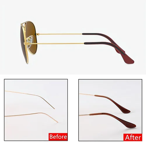 Miniatura 2 de BEHLINE Puntas para patillas de lentes de sol, almohadillas de repuesto para lentes de sol, puntas de extremo, retenedor, funda de tubo