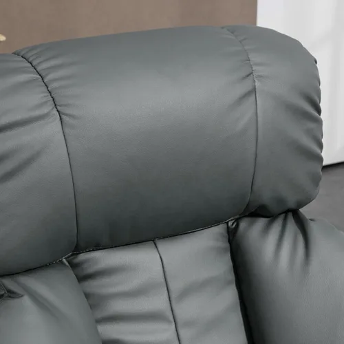 Miniatura 8 de HOMCOM Silla reclinable de masaje con otomana, reclinable giratorio de 360° y reposapiés, vibración de 10 puntos, silla reclinable de piel sintética